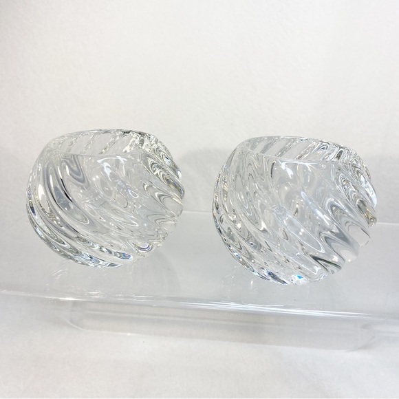 Vintage PartyLite PO463 Illusions Pattern Crystal Votive Holder Swirl Design - Picture 1 of 8